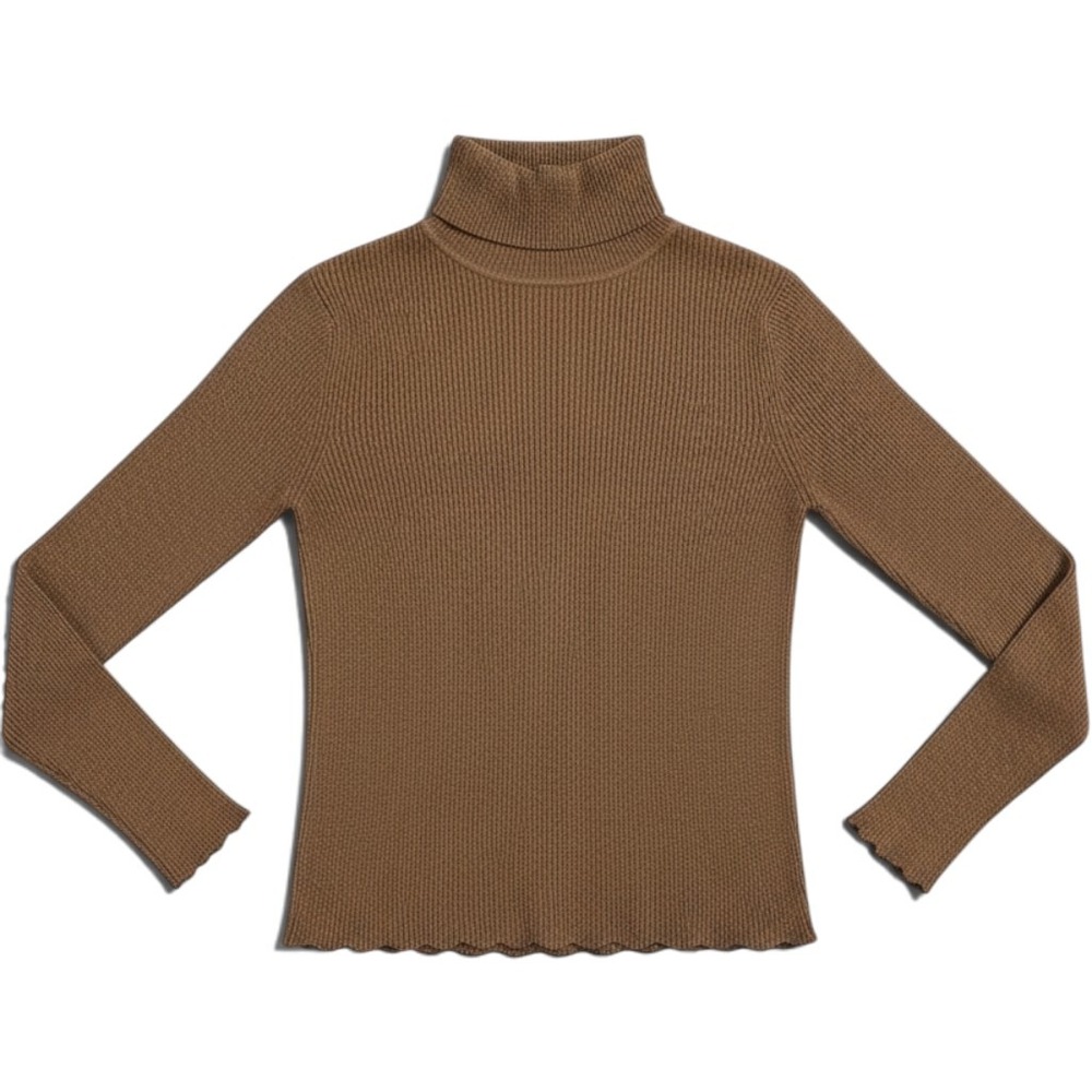 ONLY Womens Bronze Glitter Ribbed Turtleneck Sweater Metallic Long Sleeve XS